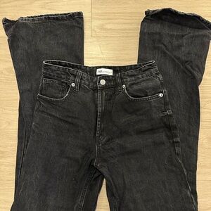 Zara Black High-Waisted Wide-Leg Jeans